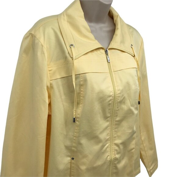 Studio Works Womens Long Sleeve Collared Front Zip Light Yellow Jacket Size XL - Picture 3 of 10
